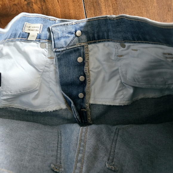 Madewell Jeans Women's Blue Denim 9" High-Rise Skinny Crop With Raw Hem Size 25 - Picture 12 of 16